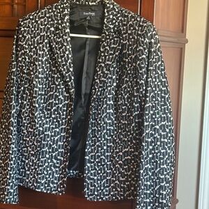Evan Picone Black and White Patterned Blazer
